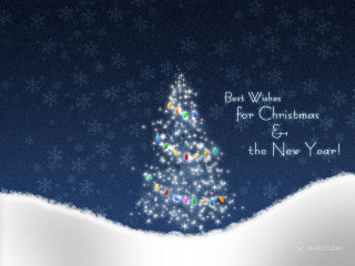 Christmas tree lights snow best 3 - a message below free wallpaper