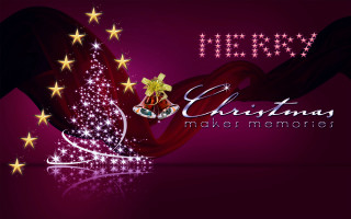 Merry christmas card bell stars - merry free wallpaper