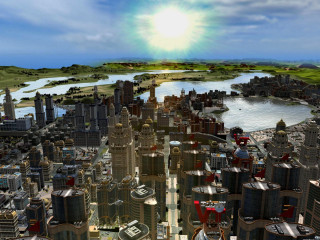 City river sun beach architecture - a large body of water free wallpaper