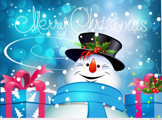 Snowman hat scarf presents merry - a hat and scarf free wallpaper