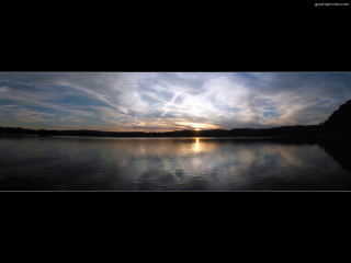 Sunset lake clouds trees hudsonriver - a sunset in the background free wallpaper