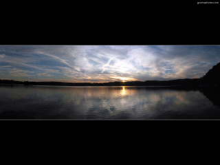 Lake sunset clouds trees hudsonriver - a sunset in the background free wallpaper