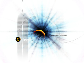 Blue yellow object eclipse caption - plasma free wallpaper