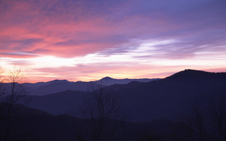 Sunset mountains pink sky clouds - sunrise free wallpaper