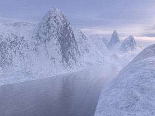 Snow covered mountain range water - mountain range free wallpaper