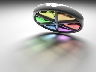 Multicolored object white surface shadow - a reflection free wallpaper