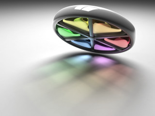 Multicolored object white surface shadow 2 - a reflection free wallpaper