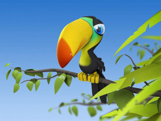 Colorful bird branch leaves neck 6 - clovis trouille free wallpaper