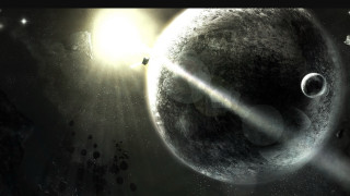 Space station star black white - image of a space station free wallpaper