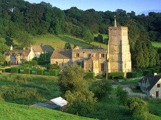 Rural church green hillside arts 5 - a green hillside in the background free wallpaper