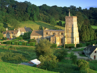 Rural church green hillside arts 2 - a green hillside in the background free wallpaper