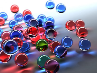 Colorful balls floating table raytraced 2 - colorful ball free wallpaper