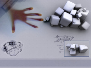 Hand reaching white object blueprint - a white object free wallpaper