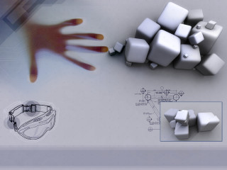 Hand reaching white object blueprint 4 - a white object free wallpaper