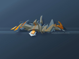 Stylized mountain paper foreground blue - a white rectangle free wallpaper