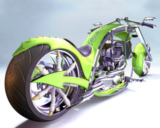 Green black motorcycle white gray 2 - ed roth free wallpaper