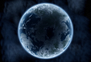 Blue planet starry glow space - a blue planet free wallpaper