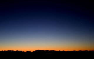 Plane sunset moon distant object - a moon in the distance free wallpaper