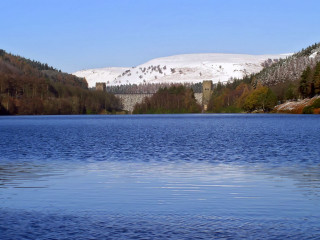 Lake mountain bridge snow top - bedwyr williams free wallpaper