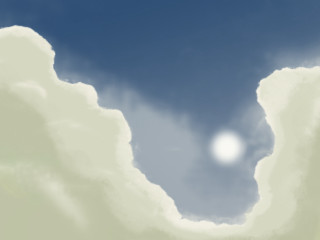 Sky sun clouds blue background 3 - matte painting free wallpaper