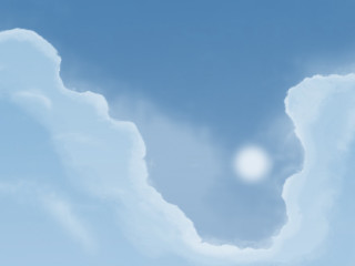 Cloud face sky sun blue 2 - a bright sun in the background free wallpaper