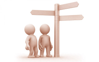 Small people street sign arrows 2 - a street sign free wallpaper