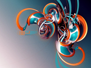 Colorful swirl design blue background - geometric free wallpaper