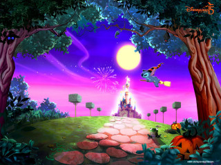 Cartoon castle firework sky firework - pixar and disney animation free wallpaper for desktop
