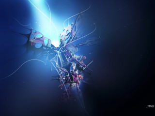 Butterfly blue background blue light 2 - biomechanical free wallpaper