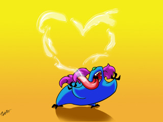 Cartoon heart bubble dragon fire - dragon art free wallpaper