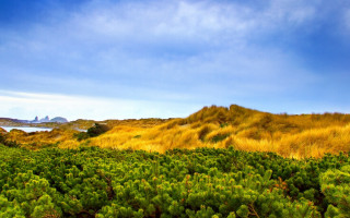 Field hill blue sky clouds - a hill in the background free wallpaper