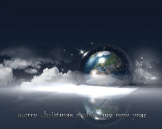 Christmas earth glass ball aurora - a picture of the earth free wallpaper