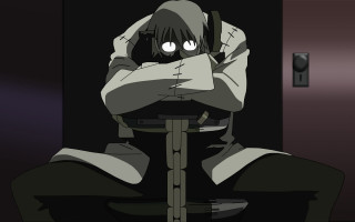 Hoodie person knife door light - a knife in front free wallpaper