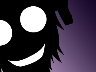 Black white face big eyes 2 - big eye and a smile free wallpaper