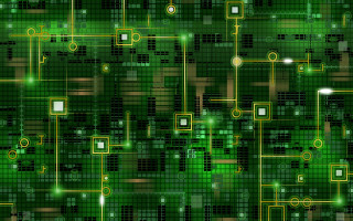 Green yellow background squares circles - complexity free wallpaper