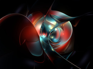 Red blue object black background 5 - a computer free wallpaper