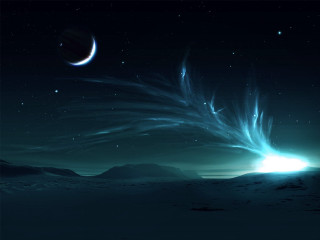Distant planet star crescent bright - a distant planet free wallpaper
