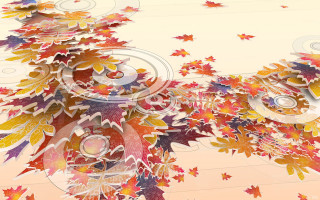 Autumn tree clock digital painting - the top of it free wallpaper