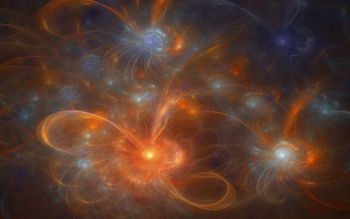 Bright orange center blue yellow - smaller free wallpaper
