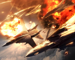 Fighter jets fire smoke flying - two fighter jet free wallpaper