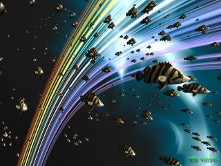 Rainbow fish sky light mouth - beeple free wallpaper
