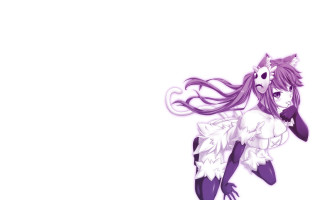 Girl flying gothic purple fox - leg free wallpaper