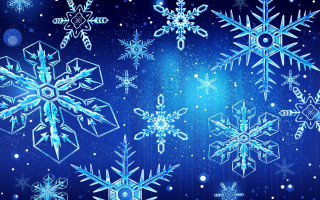 Blue snowflakes christmas moon stars - ice free wallpaper