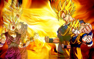 Dragon ball fight flames smoke 2 - a fist free wallpaper