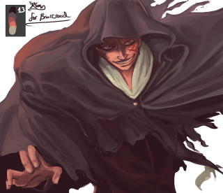 Hooded cloak man hands pockets - his pocket free wallpaper