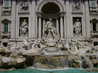 Fountain statues man swimming building 4 - sculpture free wallpaper