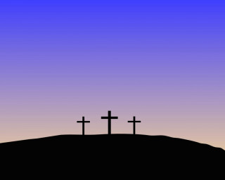 Three crosses hill purple sky - a hill free wallpaper
