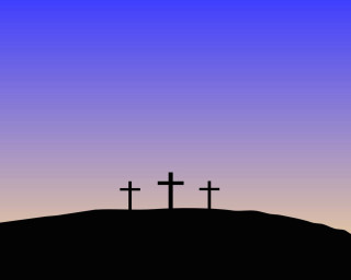 Three crosses hill purple sky 3 - a hill free wallpaper