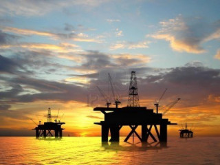 Oil rigs ocean sunset sky - the ocean free wallpaper for desktop