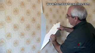 Man putting paper wallpapered wall - a piece of paper free wallpaper